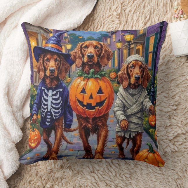 Irish Red Setter Trick-or-Treating Halloween Kussen (Deken)