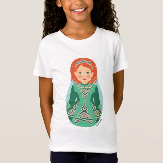 Irish Redhead Matryoshka Girls' T-Shirt (Voorkant)