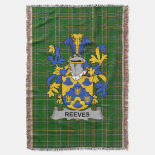 Irish Reeves Coat of Arms Family Crest Ireland Deken