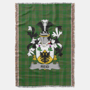 Irish Reid Coat of Arms Family Crest Ireland Deken