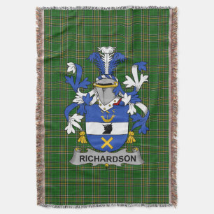 Irish Richardson wapenschild Familie Crest Irelan Deken