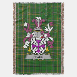 Irish Riggs Wapen van de familie Crest Ierland Deken