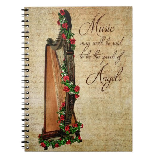 Irish Roos Harp Notebook Notitieboek (Voorkant)