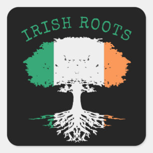 Irish Roots Family Tree Vierkante Sticker