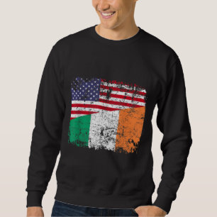 IRISH ROOTS Half Amerikaanse vlag IERLAND Trui