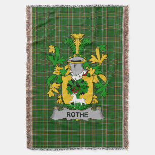 Irish Rothe Coat of Arms Family Crest Ireland Deken