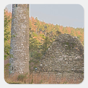 Irish Round Towers ouder dan 1.000 jaar Vierkante Sticker
