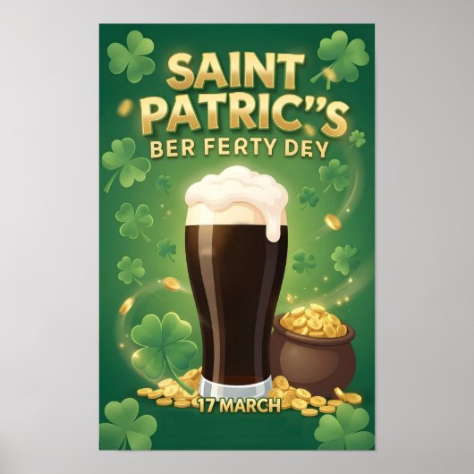 Irish Saint Patrick Party Beer Festival  Poster (Voorkant)