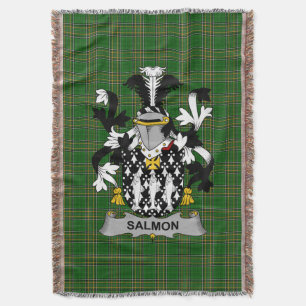 Irish Salmon Coat of Arms Family Crest Ireland Deken