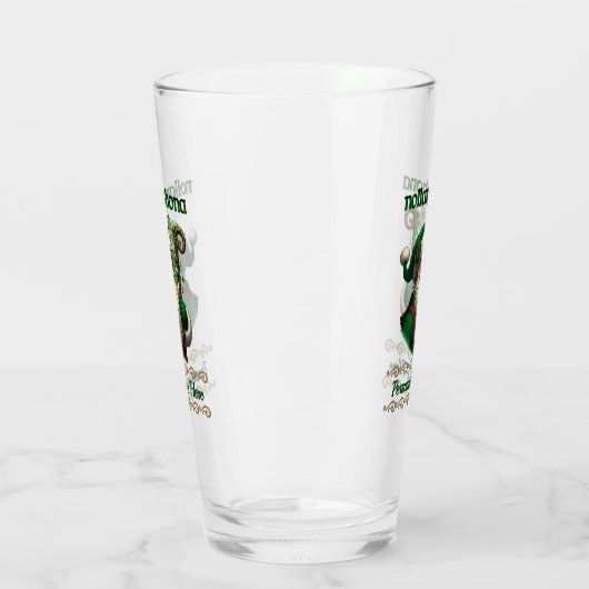 Irish Santa & Celtic Knot Kerstmis gepersonaliseer Glas (Links)