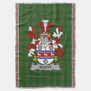 Irish Scott Coat of Arms Family Crest Ireland Deken