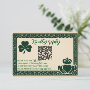 Irish Serenity QR Code Wedding RSVP Kaart