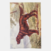 Irish Setter 1900 Illustration of Sporting Dog Theedoek (Verticaal)