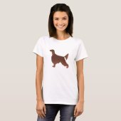 Irish Setter Basic Breed Illustration Silhouette T-shirt (Voorkant volledig)