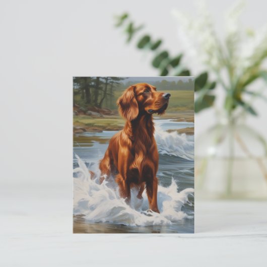 Irish Setter Bedankkaart (Staand voorkant)