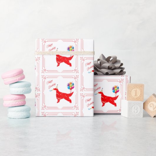 Irish Setter Birthday Cadeaupapier (Baby Shower)