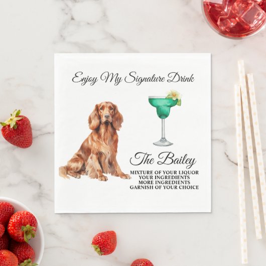 Irish Setter bruiloft handtekening Drink servetten (Insitu)