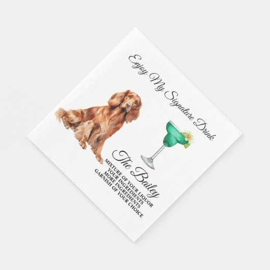 Irish Setter bruiloft handtekening Drink servetten (Hoek)