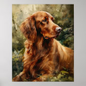 Irish Setter Dog Art Print Poster (Voorkant)