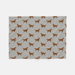 Irish Setter Dog Breeed Silhouettes Patroon Fleece Deken