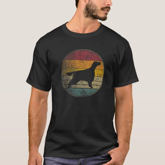 Irish Setter Dog  Distress Retro Silhouet T-shirt (Voorkant)