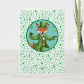 Irish Setter Dog en Irish Cat St Patrick Feestdagen Kaart (Achterkant)