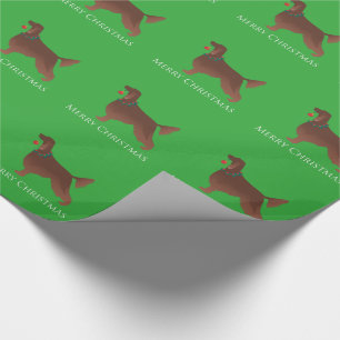 Irish Setter Dog Merry kerstdesign Cadeaupapier