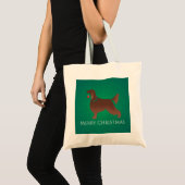 Irish Setter Dog Merry kerstdesign Tote Bag (Voorkant (product))