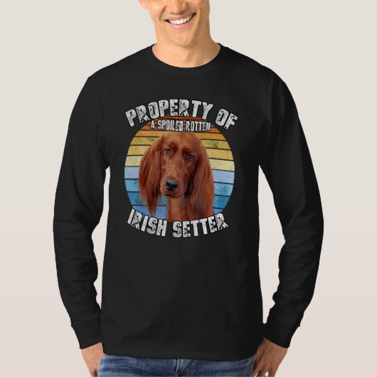 Irish Setter Dog Retro Property Of T-shirt (Voorkant)