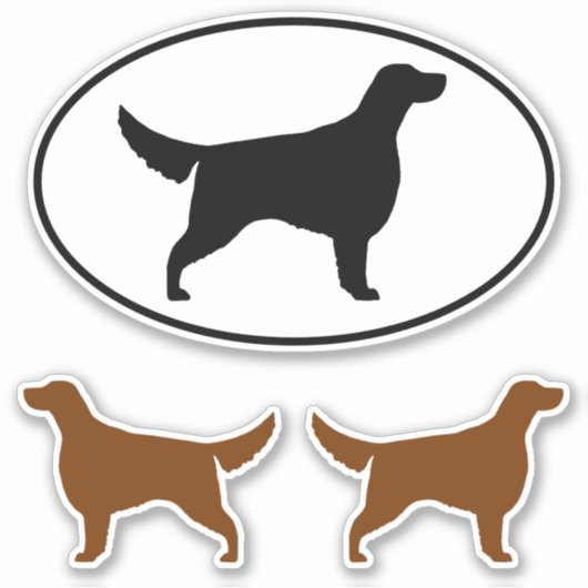 Irish Setter Dog Silhouettes Vinyl Sticker Set (Voorkant)