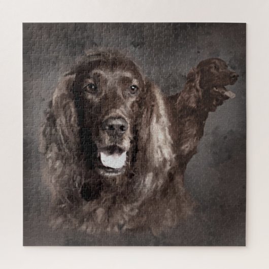 Irish Setter Dogs Digital Art Legpuzzel (Verticaal)