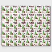 Irish Setter Dogs en kerstboom Cadeaupapier (Vlak)
