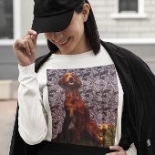 Irish Setter en Patterned Concrete Wall T-shirt