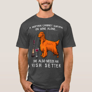 Irish Setter en wine Funny dog T-shirt