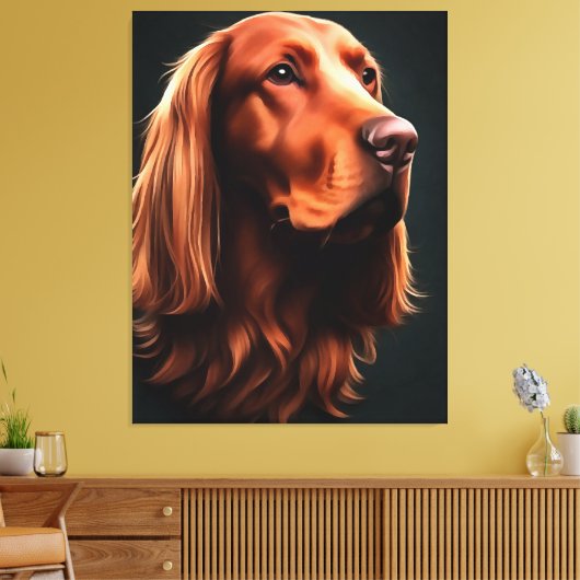 Irish Setter Fine Art Pet Portret Canvas Afdruk (Insitu (Woonkamer))