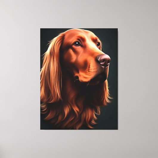 Irish Setter Fine Art Pet Portret Canvas Afdruk (Voorkant)