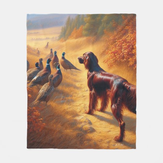 Irish Setter Fleece Deken (Voorkant)