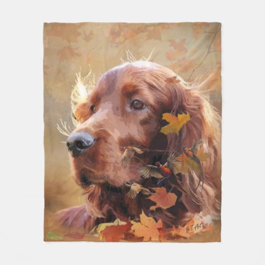 Irish Setter Fleece Deken (Voorkant)