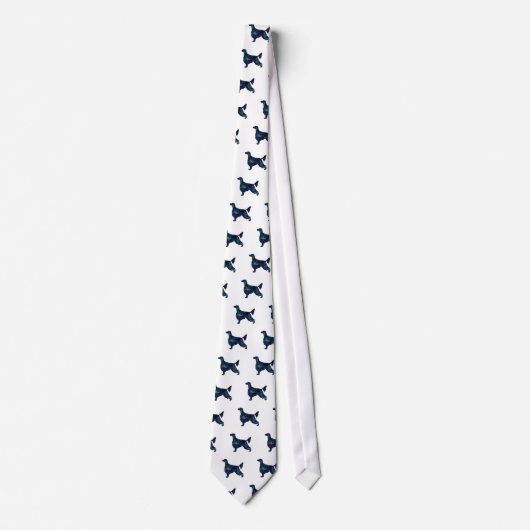 Irish Setter Geometric Pattern Black Silhouette Stropdas (Voorkant)