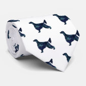 Irish Setter Geometric Pattern Black Silhouette Stropdas (Opgerold)
