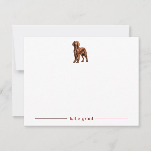 Irish Setter Gepersonaliseerde notitiekaarten Notitiekaartje (Voorkant)