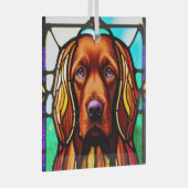 Irish Setter "Glas in lood" Glas Ornament (Voorkant Rechts)