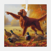 Irish Setter Glas Ornament (Achterkant)