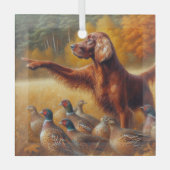 Irish Setter Glas Ornament (Voorkant)