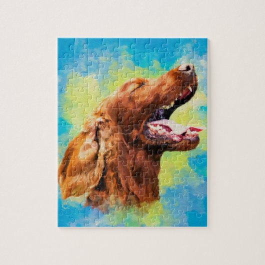 Irish Setter - happy dog Legpuzzel (Verticaal)