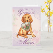 Irish Setter Heart mama Kaart (Gele Bloem)