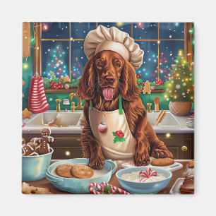 Irish Setter Holiday Baking: feestelijke kerstdage Magneet