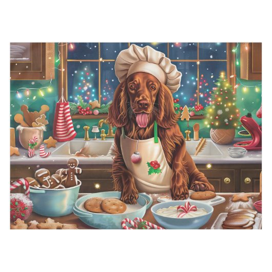 Irish Setter Holiday Baking: feestelijke kerstdage Tafelkleed (Voorkant (Horizontaal))