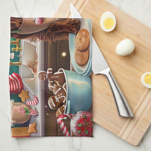 Irish Setter Holiday Baking: feestelijke kerstdage Theedoek (Quarter Fold)