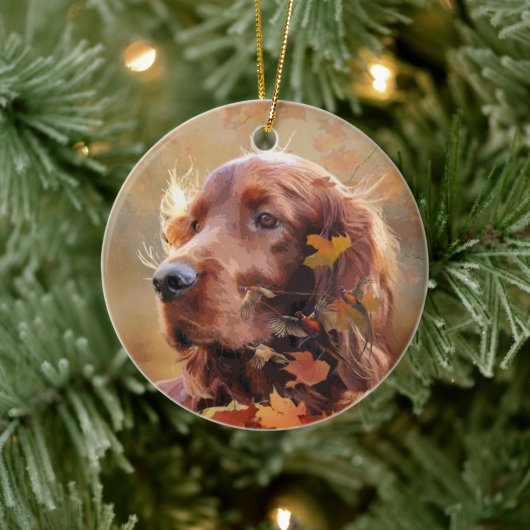 Irish Setter Keramisch Ornament (Boom)